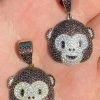 Real Solid 925 Silver Hip Hop Monkey Face Emoji Pendant Necklace Iced Gold 2 Real Solid 925 Silver Hip Hop Monkey Face Emoji Pendant Necklace Iced Gold -Harlem Bling Shop harlembling real solid 925 silver hip hop monkey face emoji pendant necklace iced gold 40620.1664394699