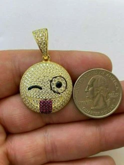 Real Solid 925 Silver Hip Hop Pendant Necklace Iced Wink Smiley Face Emoji 22 Real Solid 925 Silver Hip Hop Pendant Necklace Iced Wink Smiley Face Emoji -Harlem Bling Shop harlembling real solid 925 silver hip hop pendant necklace iced wink smiley face emoji 87582.1664378027