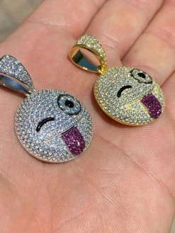 Real Solid 925 Silver Hip Hop Pendant Necklace Iced Wink Smiley Face Emoji 17 Real Solid 925 Silver Hip Hop Pendant Necklace Iced Wink Smiley Face Emoji -Harlem Bling Shop harlembling real solid 925 silver hip hop pendant necklace iced wink smiley face emoji 94264.1664392135