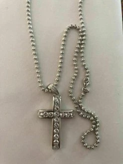 Real Solid 925 Silver Icy Channel Set Tennis Cross Diamond W. Chain Men's ICED 22 Real Solid 925 Silver Icy Channel Set Tennis Cross Diamond W. Chain Men's ICED -Harlem Bling Shop harlembling real solid 925 silver icy channel set tennis cross diamond w chain mens iced 85767.1664398559