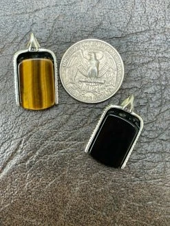 Real Solid 925 Silver Mens Eagle Dog Tag Pendant Green Black Blue Stone Necklace 24 Real Solid 925 Silver Mens Eagle Dog Tag Pendant Green Black Blue Stone Necklace -Harlem Bling Shop harlembling real solid 925 silver mens eagle dog tag pendant green black blue stone necklace 00237.1664371790