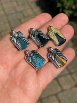 Real Solid 925 Silver Mens Eagle Dog Tag Pendant Green Black Blue Stone Necklace 18 Real Solid 925 Silver Mens Eagle Dog Tag Pendant Green Black Blue Stone Necklace -Harlem Bling Shop harlembling real solid 925 silver mens eagle dog tag pendant green black blue stone necklace 47669.1664393023