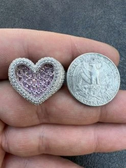 Real Solid 925 Silver Mens Ladies Pink Baguette Diamond Heart Iced Ring Sz 5-13 -Harlem Bling Shop harlembling real solid 925 silver mens ladies pink baguette diamond heart iced ring sz 5 13 57637.1664357251