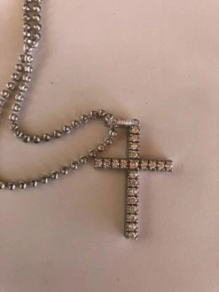 Real Solid 925 Silver Tennis Cross SUPER ICED Man Made Diamond W. Chain Men's 2" 22 Real Solid 925 Silver Tennis Cross SUPER ICED Man Made Diamond W. Chain Men's 2" -Harlem Bling Shop harlembling real solid 925 silver tennis cross super iced man made diamond w chain mens 2 18825.1664380477