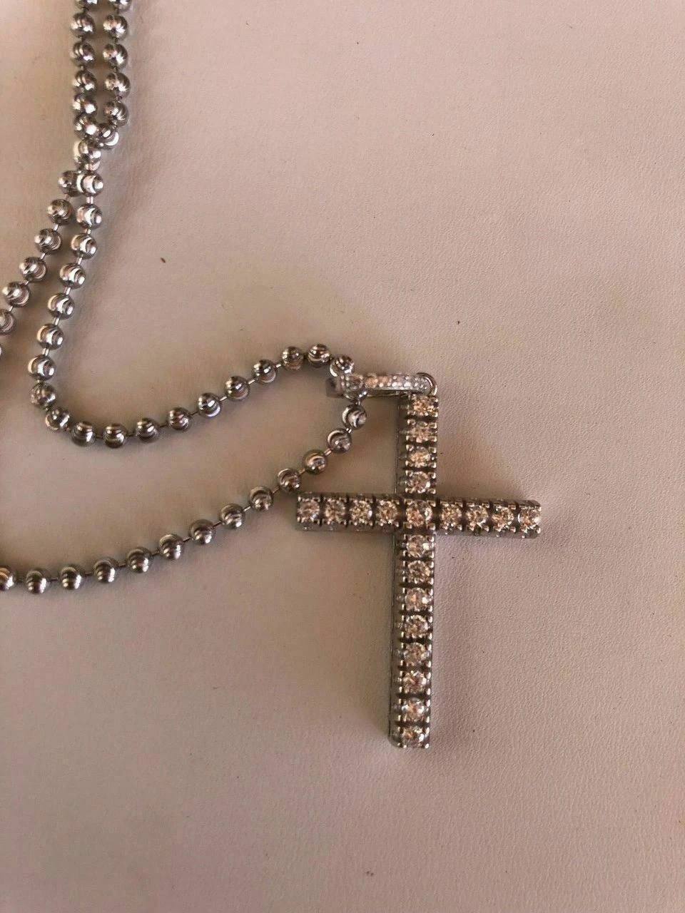 Real Solid 925 Silver Tennis Cross SUPER ICED Man Made Diamond W. Chain Men's 2" 12 Real Solid 925 Silver Tennis Cross SUPER ICED Man Made Diamond W. Chain Men's 2" - Image 10