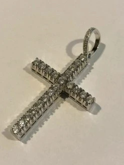 Real Solid 925 Silver Tennis Cross SUPER ICED Man Made Diamond W. Chain Men's 2" 23 Real Solid 925 Silver Tennis Cross SUPER ICED Man Made Diamond W. Chain Men's 2" -Harlem Bling Shop harlembling real solid 925 silver tennis cross super iced man made diamond w chain mens 2 46295.1664379601