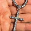 Real Solid 925 Silver Tennis Cross SUPER ICED Man Made Diamond W. Chain Men's 2" -Harlem Bling Shop harlembling real solid 925 silver tennis cross super iced man made diamond w chain mens 2 63469.1664384306