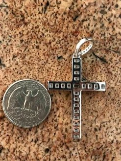 Real Solid 925 Silver Tennis Cross SUPER ICED Man Made Diamond W. Chain Men's 2" 17 Real Solid 925 Silver Tennis Cross SUPER ICED Man Made Diamond W. Chain Men's 2" -Harlem Bling Shop harlembling real solid 925 silver tennis cross super iced man made diamond w chain mens 2 82207.1665671294
