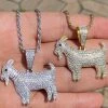 Real Solid 925 Sterling GOAT Pendant Bling Necklace Iced Gold Silver HipHop Mens 2 Real Solid 925 Sterling GOAT Pendant Bling Necklace Iced Gold Silver HipHop Mens -Harlem Bling Shop harlembling real solid 925 sterling goat pendant bling necklace iced gold silver hiphop mens 41494.1664381877