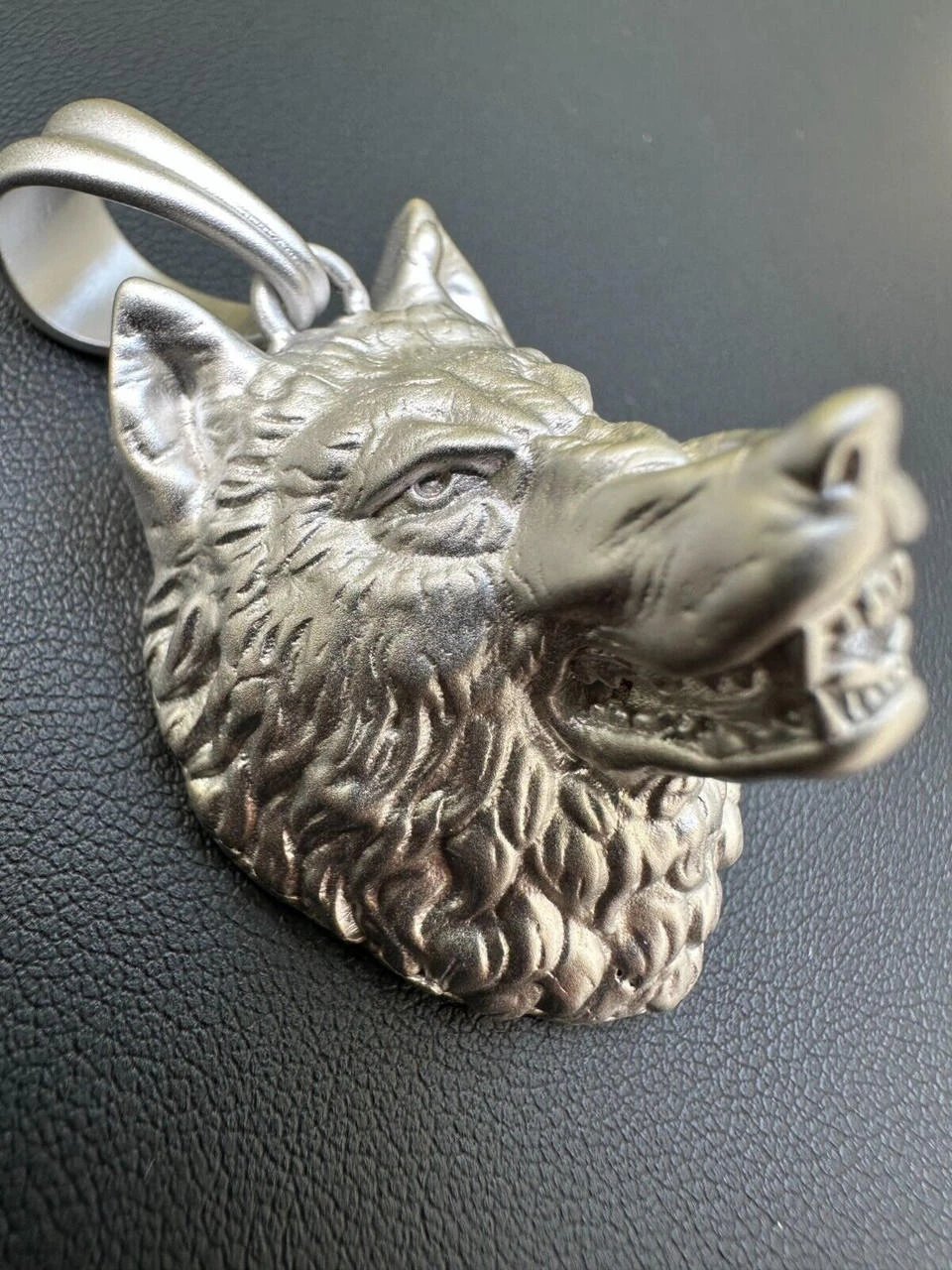 Real Solid 925 Sterling Silver / 14k Gold Wolf Head High Detailed Pendant Matte 8 Real Solid 925 Sterling Silver / 14k Gold Wolf Head High Detailed Pendant Matte - Image 6