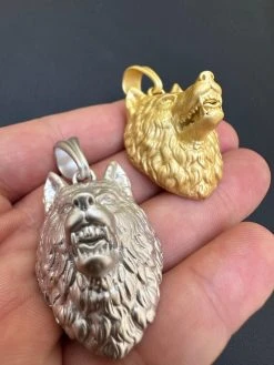 Real Solid 925 Sterling Silver / 14k Gold Wolf Head High Detailed Pendant Matte 37 Real Solid 925 Sterling Silver / 14k Gold Wolf Head High Detailed Pendant Matte -Harlem Bling Shop harlembling real solid 925 sterling silver 14k gold wolf head high detailed pendant matte 39951.1692406021