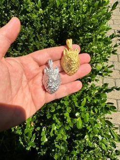 Real Solid 925 Sterling Silver / 14k Gold Wolf Head High Detailed Pendant Matte 32 Real Solid 925 Sterling Silver / 14k Gold Wolf Head High Detailed Pendant Matte -Harlem Bling Shop harlembling real solid 925 sterling silver 14k gold wolf head high detailed pendant matte 85669.1692406055