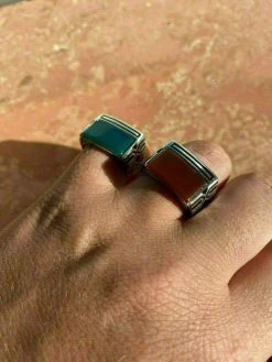 Real Solid 925 Sterling Silver Black Onyx Green Or Red Agate Men's Stone Ring 25 Real Solid 925 Sterling Silver Black Onyx Green Or Red Agate Men's Stone Ring -Harlem Bling Shop harlembling real solid 925 sterling silver black onyx green or red agate mens stone ring 02638.1664392594
