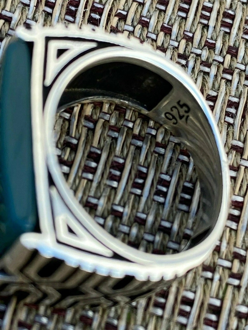 Real Solid 925 Sterling Silver Black Onyx Green Or Red Agate Men's Stone Ring 8 Real Solid 925 Sterling Silver Black Onyx Green Or Red Agate Men's Stone Ring - Image 6