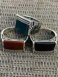 Real Solid 925 Sterling Silver Black Onyx Green Or Red Agate Men's Stone Ring 18 Real Solid 925 Sterling Silver Black Onyx Green Or Red Agate Men's Stone Ring -Harlem Bling Shop harlembling real solid 925 sterling silver black onyx green or red agate mens stone ring 83100.1664386972