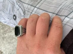 Real Solid 925 Sterling Silver Black Onyx Mens Large 25mm Signet Or Pinky Ring -Harlem Bling Shop harlembling real solid 925 sterling silver black onyx mens large 25mm signet or pinky ring 04363.1664388179