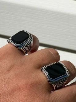 Real Solid 925 Sterling Silver Black Onyx Mens Large 25mm Signet Or Pinky Ring -Harlem Bling Shop harlembling real solid 925 sterling silver black onyx mens large 25mm signet or pinky ring 36712.1664372975