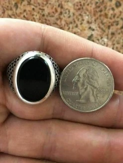 Real Solid 925 Sterling Silver Black Onyx Mens LARGE Signet Pinky Ring All Sizes -Harlem Bling Shop harlembling real solid 925 sterling silver black onyx mens large signet pinky ring all sizes 48317.1664378073