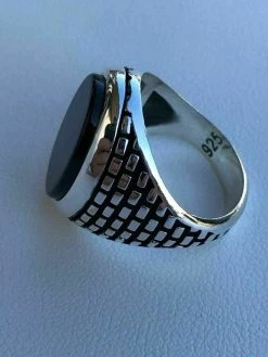 Real Solid 925 Sterling Silver Black Onyx Mens LARGE Signet Pinky Ring All Sizes -Harlem Bling Shop harlembling real solid 925 sterling silver black onyx mens large signet pinky ring all sizes 59764.1664391517