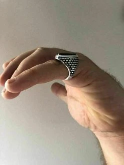 Real Solid 925 Sterling Silver Black Onyx Mens LARGE Signet Pinky Ring All Sizes -Harlem Bling Shop harlembling real solid 925 sterling silver black onyx mens large signet pinky ring all sizes 65100.1664376844