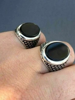 Real Solid 925 Sterling Silver Black Onyx Mens LARGE Signet Pinky Ring All Sizes -Harlem Bling Shop harlembling real solid 925 sterling silver black onyx mens large signet pinky ring all sizes 95398.1664378464