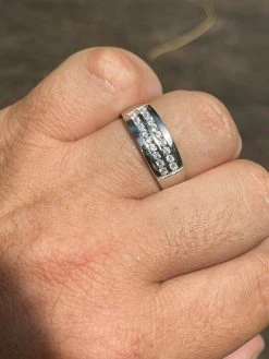 Real Solid 925 Sterling Silver Diamond Ring Iced Pinky Or Wedding Band Mens Out -Harlem Bling Shop harlembling real solid 925 sterling silver diamond ring iced pinky or wedding band mens out 56696.1664389204