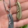 Real Solid 925 Sterling Silver Eagle Feather Pendant Necklace Gold Mens Womens 2 Real Solid 925 Sterling Silver Eagle Feather Pendant Necklace Gold Mens Womens -Harlem Bling Shop harlembling real solid 925 sterling silver eagle feather pendant necklace gold mens womens 00356.1664382938