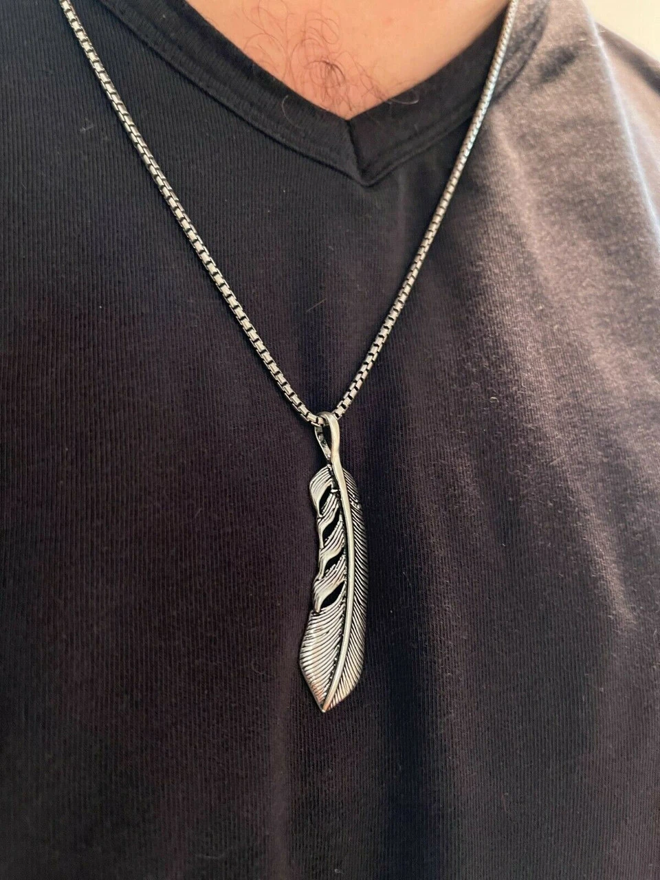 Real Solid 925 Sterling Silver Eagle Feather Pendant Necklace Gold Mens Womens 14 Real Solid 925 Sterling Silver Eagle Feather Pendant Necklace Gold Mens Womens - Image 12