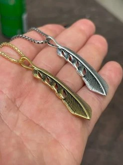 Real Solid 925 Sterling Silver Eagle Feather Pendant Necklace Gold Mens Womens 22 Real Solid 925 Sterling Silver Eagle Feather Pendant Necklace Gold Mens Womens -Harlem Bling Shop harlembling real solid 925 sterling silver eagle feather pendant necklace gold mens womens 60264.1664375058