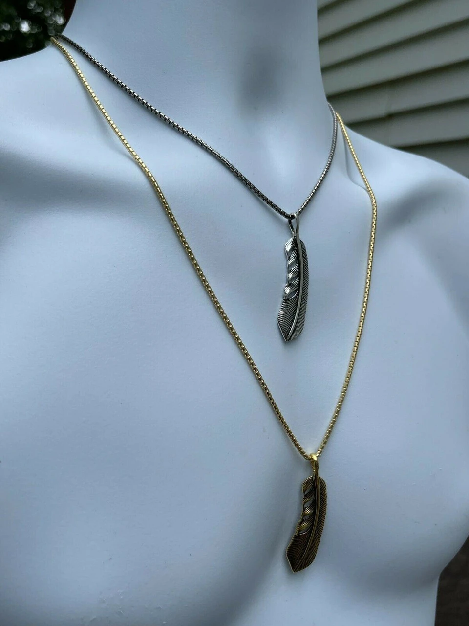 Real Solid 925 Sterling Silver Eagle Feather Pendant Necklace Gold Mens Womens 10 Real Solid 925 Sterling Silver Eagle Feather Pendant Necklace Gold Mens Womens - Image 8