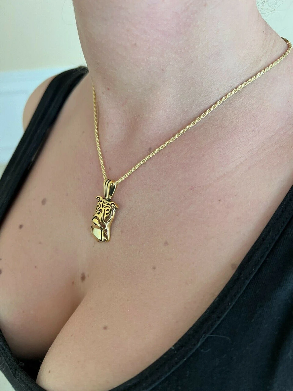 Real Solid 925 Sterling Silver / Gold Bulldog Bull Terrier Dog Pendant Necklace 12 Real Solid 925 Sterling Silver / Gold Bulldog Bull Terrier Dog Pendant Necklace - Image 10