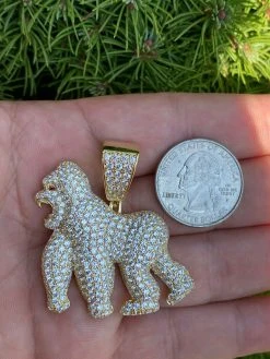 Real Solid 925 Sterling Silver Gold Gorilla Pendant Ape Necklace Iced Diamond 22 Real Solid 925 Sterling Silver Gold Gorilla Pendant Ape Necklace Iced Diamond -Harlem Bling Shop harlembling real solid 925 sterling silver gold gorilla pendant ape necklace iced diamond 46615.1664394195