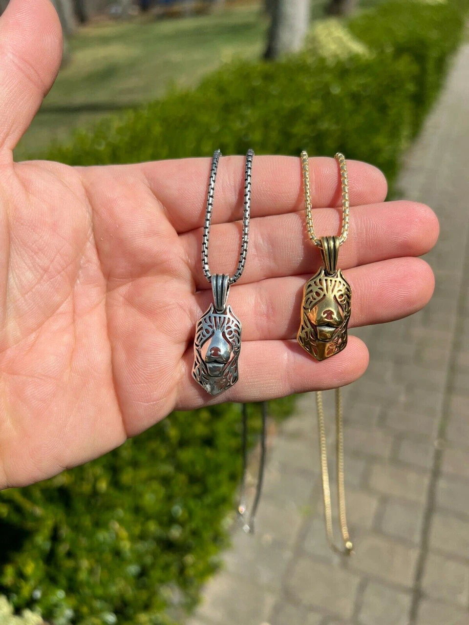 Real Solid 925 Sterling Silver / Gold Pit Bull Dog Cane Corso Pendant Necklace 13 Real Solid 925 Sterling Silver / Gold Pit Bull Dog Cane Corso Pendant Necklace - Image 11