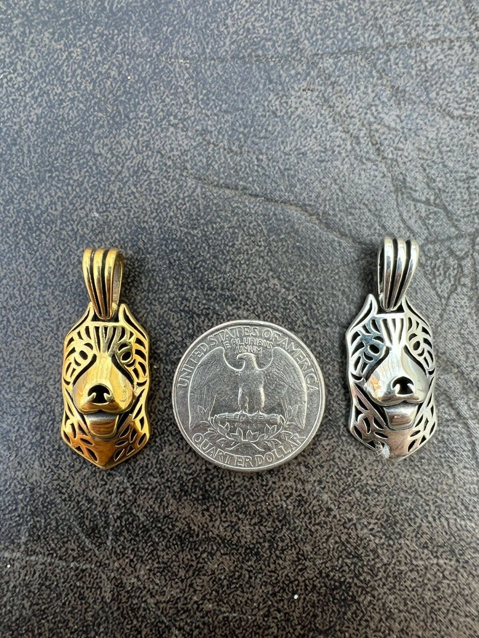Real Solid 925 Sterling Silver / Gold Pit Bull Dog Cane Corso Pendant Necklace 9 Real Solid 925 Sterling Silver / Gold Pit Bull Dog Cane Corso Pendant Necklace - Image 7