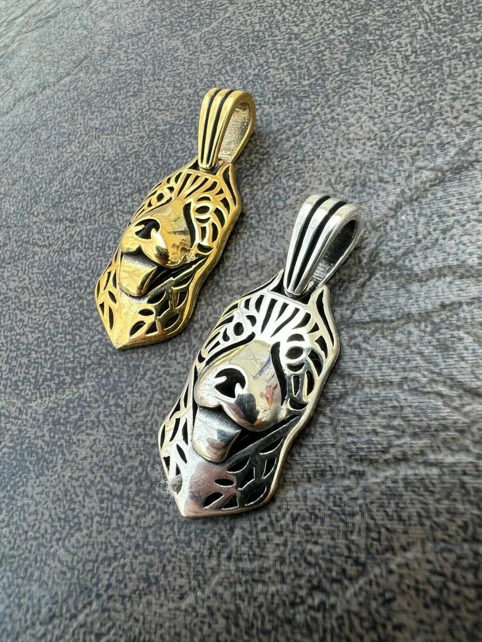 Real Solid 925 Sterling Silver / Gold Pit Bull Dog Cane Corso Pendant Necklace 4 Real Solid 925 Sterling Silver / Gold Pit Bull Dog Cane Corso Pendant Necklace - Image 2