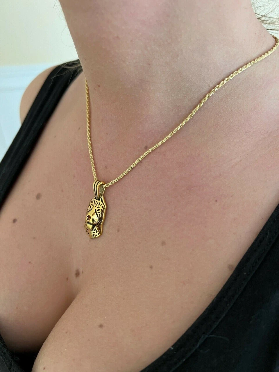 Real Solid 925 Sterling Silver / Gold Pit Bull Dog Cane Corso Pendant Necklace 6 Real Solid 925 Sterling Silver / Gold Pit Bull Dog Cane Corso Pendant Necklace - Image 4