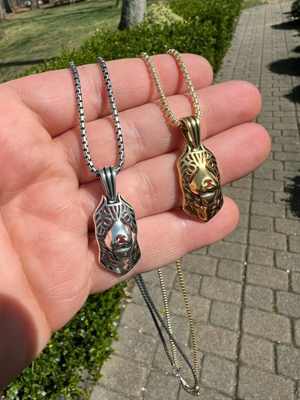 Real Solid 925 Sterling Silver / Gold Pit Bull Dog Cane Corso Pendant Necklace 12 Real Solid 925 Sterling Silver / Gold Pit Bull Dog Cane Corso Pendant Necklace - Image 10