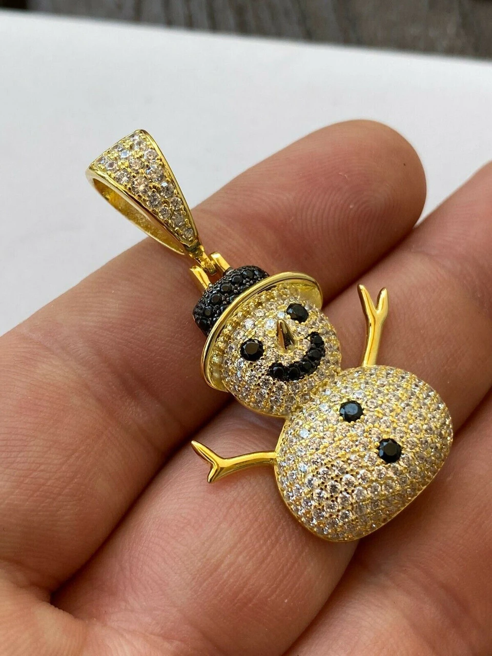 Real Solid 925 Sterling Silver Hip Hop Pendant Necklace Snowman Frosty Emoji ⛄ 13 Real Solid 925 Sterling Silver Hip Hop Pendant Necklace Snowman Frosty Emoji ⛄ - Image 11
