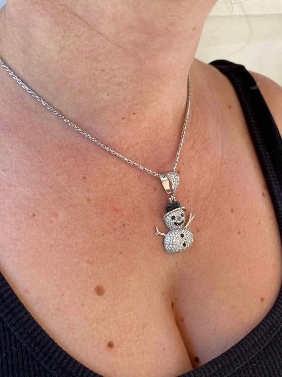 Real Solid 925 Sterling Silver Hip Hop Pendant Necklace Snowman Frosty Emoji ⛄ 9 Real Solid 925 Sterling Silver Hip Hop Pendant Necklace Snowman Frosty Emoji ⛄ - Image 7