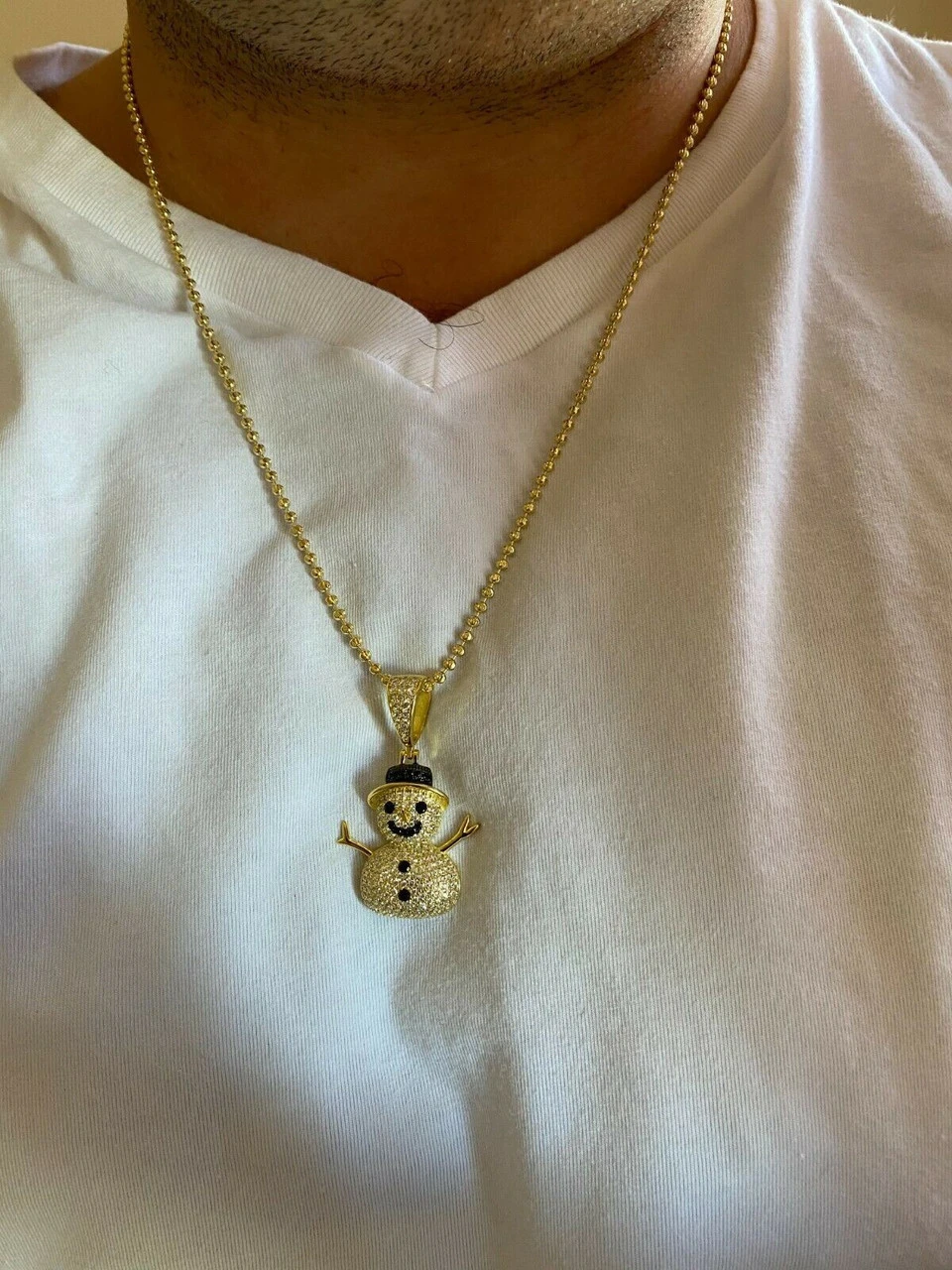 Real Solid 925 Sterling Silver Hip Hop Pendant Necklace Snowman Frosty Emoji ⛄ 8 Real Solid 925 Sterling Silver Hip Hop Pendant Necklace Snowman Frosty Emoji ⛄ - Image 6