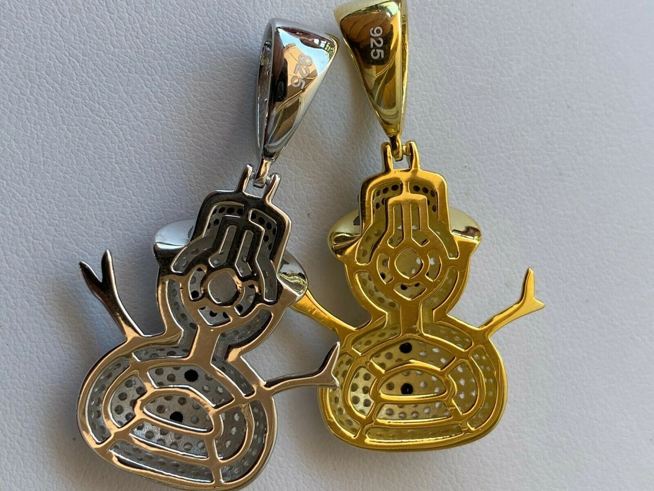 Real Solid 925 Sterling Silver Hip Hop Pendant Necklace Snowman Frosty Emoji ⛄ 15 Real Solid 925 Sterling Silver Hip Hop Pendant Necklace Snowman Frosty Emoji ⛄ - Image 13