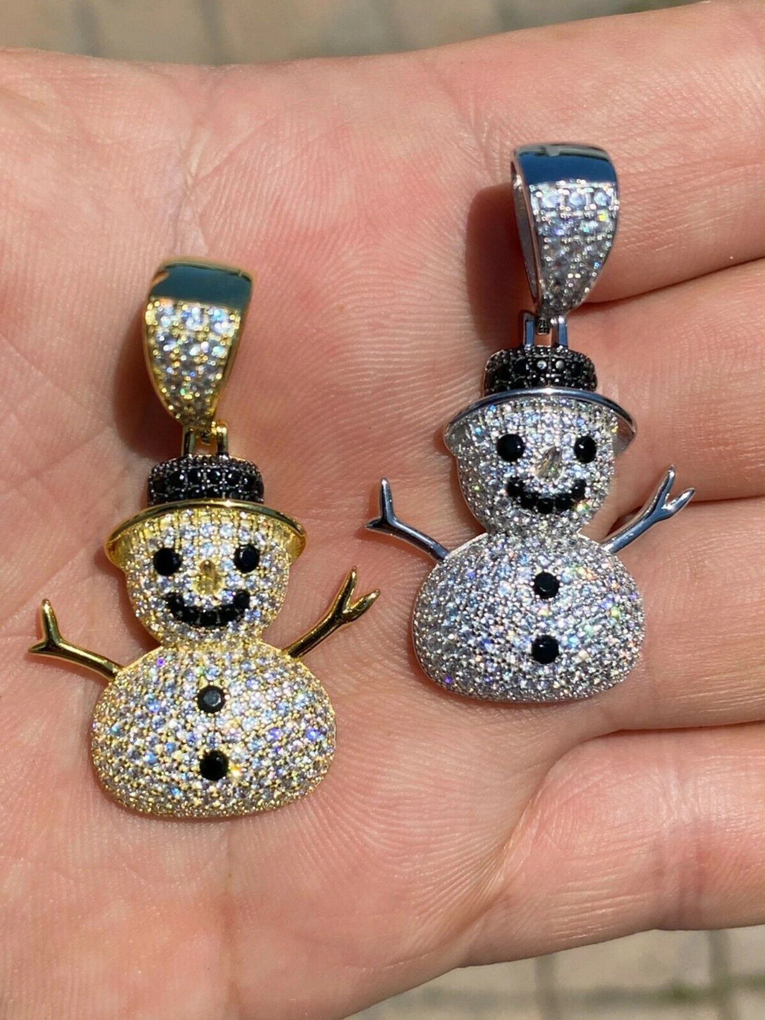 Real Solid 925 Sterling Silver Hip Hop Pendant Necklace Snowman Frosty Emoji ⛄ 3 Real Solid 925 Sterling Silver Hip Hop Pendant Necklace Snowman Frosty Emoji ⛄