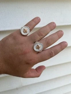 Real Solid 925 Sterling Silver Iced CZ Pinky Ring Hip Hop French Fleur De Lis 19 Real Solid 925 Sterling Silver Iced CZ Pinky Ring Hip Hop French Fleur De Lis -Harlem Bling Shop harlembling real solid 925 sterling silver iced cz pinky ring hip hop french fleur de lis 04344.1664301900