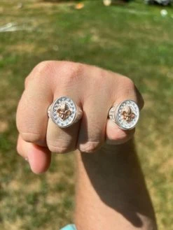 Real Solid 925 Sterling Silver Iced CZ Pinky Ring Hip Hop French Fleur De Lis 18 Real Solid 925 Sterling Silver Iced CZ Pinky Ring Hip Hop French Fleur De Lis -Harlem Bling Shop harlembling real solid 925 sterling silver iced cz pinky ring hip hop french fleur de lis 35549.1664301024