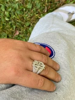 Real Solid 925 Sterling Silver Men's Hip Hop Dollar Sign $ Iced Pimped Out Ring -Harlem Bling Shop harlembling real solid 925 sterling silver mens hip hop dollar sign dollar iced pimped out ring 06218.1664392053