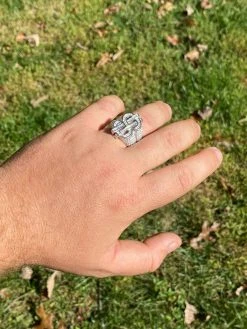 Real Solid 925 Sterling Silver Men's Hip Hop Dollar Sign $ Iced Pimped Out Ring -Harlem Bling Shop harlembling real solid 925 sterling silver mens hip hop dollar sign dollar iced pimped out ring 28327.1664387390