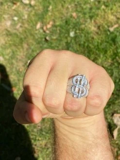 Real Solid 925 Sterling Silver Men's Hip Hop Dollar Sign $ Iced Pimped Out Ring -Harlem Bling Shop harlembling real solid 925 sterling silver mens hip hop dollar sign dollar iced pimped out ring 88705.1664393865