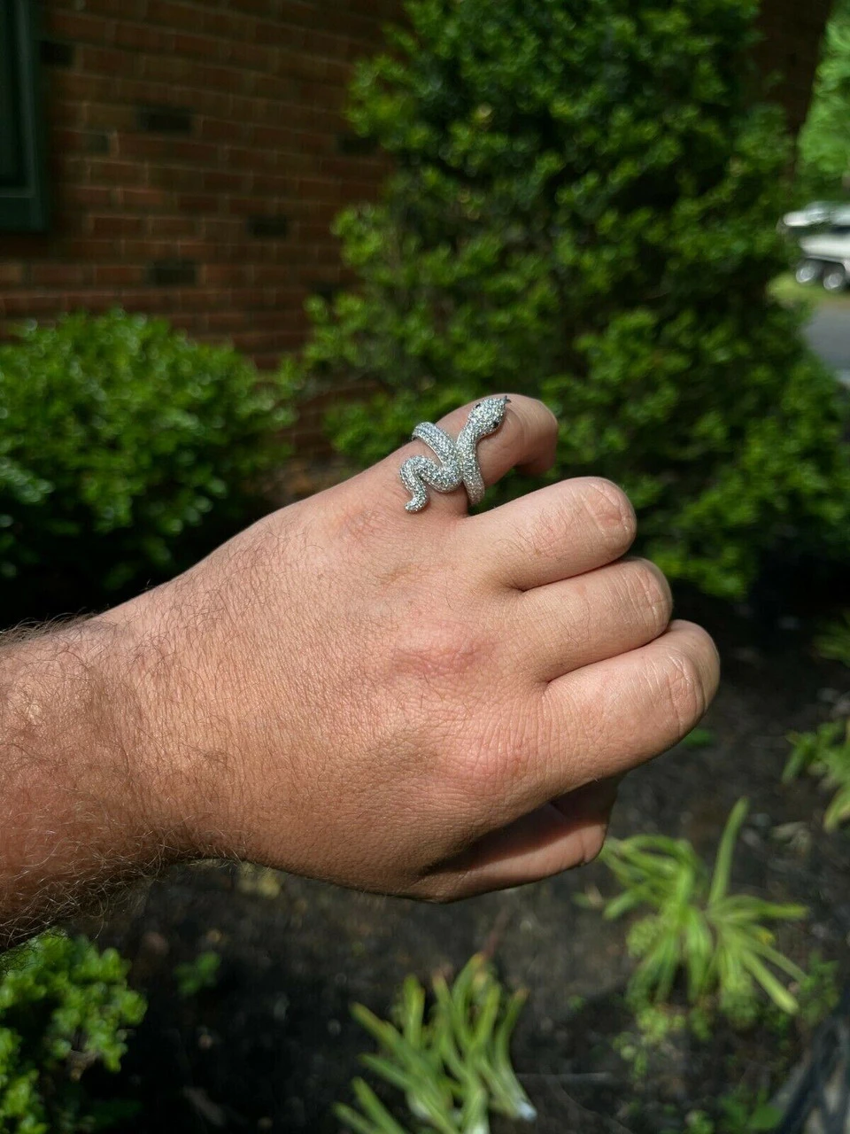 Real Solid 925 Sterling Silver Mens Ladies Snake Cobra Iced Diamond Ring Hip Hop 10 Real Solid 925 Sterling Silver Mens Ladies Snake Cobra Iced Diamond Ring Hip Hop - Image 8