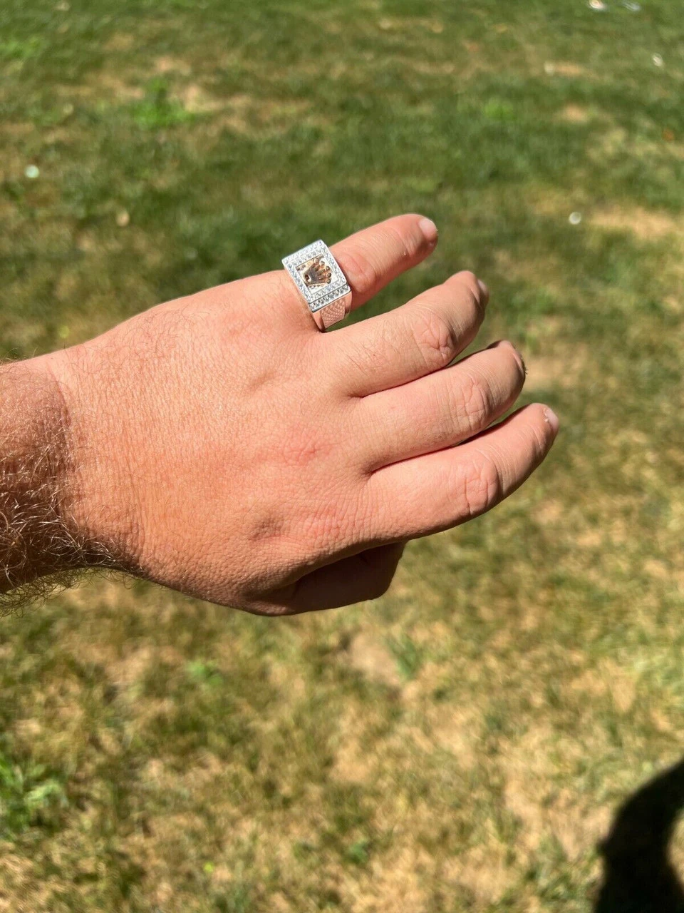 Real Solid 925 Sterling Silver W. 14k Rose Gold Iced Out Crown Diamond Pinky Ring Hip Hop 9 Real Solid 925 Sterling Silver W. 14k Rose Gold Iced Out Crown Diamond Pinky Ring Hip Hop - Image 7