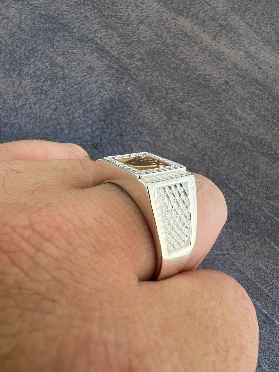 Real Solid 925 Sterling Silver W. 14k Rose Gold Iced Out Crown Diamond Pinky Ring Hip Hop 14 Real Solid 925 Sterling Silver W. 14k Rose Gold Iced Out Crown Diamond Pinky Ring Hip Hop - Image 12